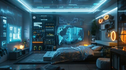 The bedroom of the future is here. With its high-tech gadgets and sleek design, this room is perfect for anyone who wants to live in the future.