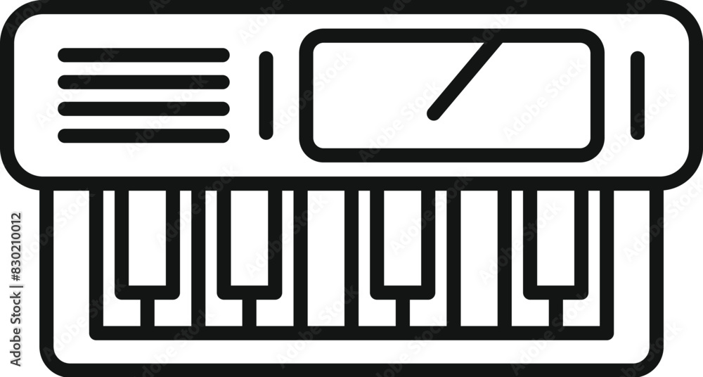 Sticker Linear vector icon of a synthesizer, ideal for music production and keyboard illustration