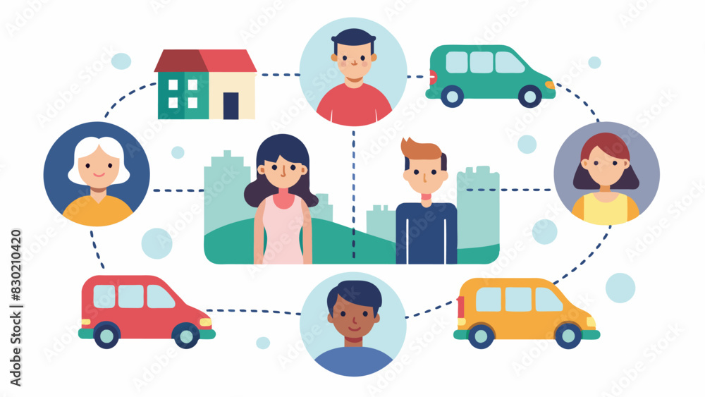 Poster a communitybased app that connects users with other residents traveling in similar directions allowi