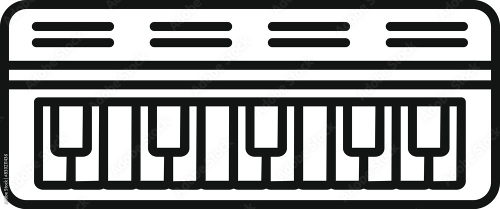 Canvas Prints simple black and white line drawing of an electronic keyboard, suitable for musicthemed designs