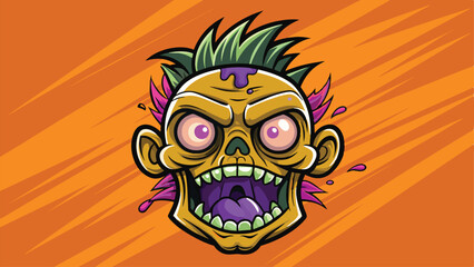 zombie face, background, illustration