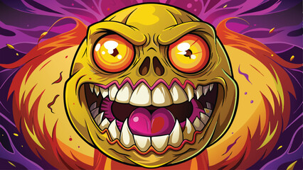 zombie face emoji background, illustration