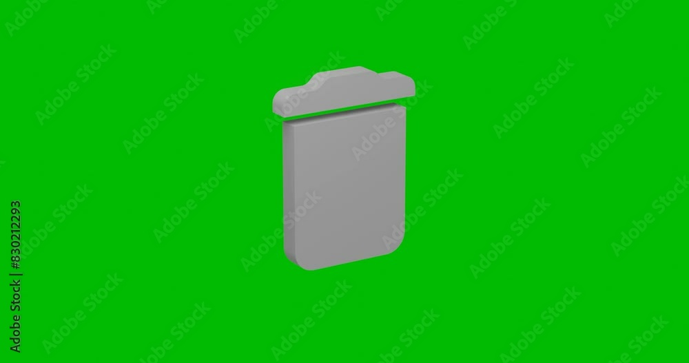 Poster animation of rotation of a white trash symbol with shadow. simple and complex rotation. seamless loo