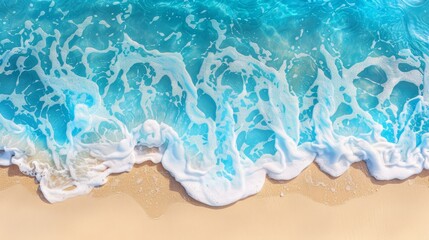 white sand shore, approaching blue water wave, and foamy white caps