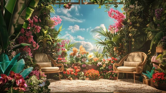 Vacation feel inspired by blooming flowers Theme of affection