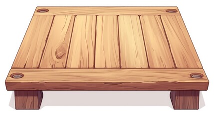 An icon of a wooden table set against a crisp white background