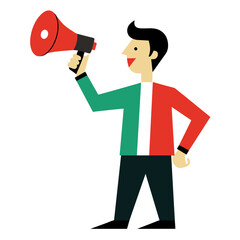 A man with megaphone