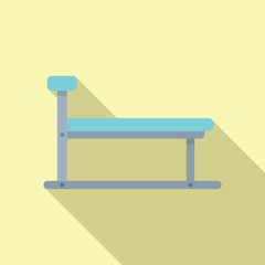 Vector illustration of a sleek, contemporary bench in flat design style with shadow effect