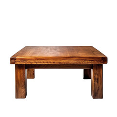 Wooden coffee table, isolated on a white or transparent background.