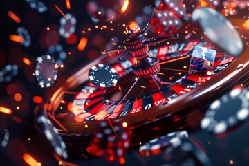online casino, gamble roulette close up
