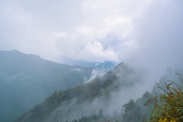  View from Baker's Bend, Clouds Touching Mountain Top,Cool Autumn Vibes, Nonpareil Mountain, Belihuloya, Sri Lanka

