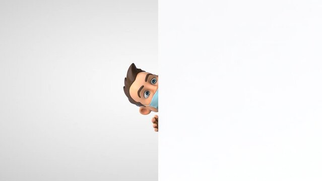 Cartoon character with a mask