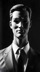 Fototapeta premium Man Behind the Mask: Exploring Identity and Absence in Business Psychology