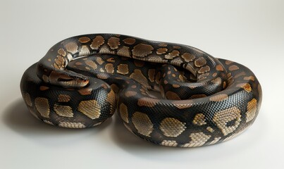 Obraz premium Anaconda on neutral background