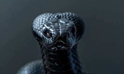 Black mamba on neutral gray background - Powered by Adobe