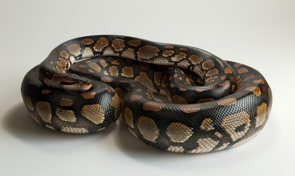 Anaconda on neutral background