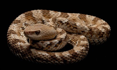 Fototapeta premium Eastern diamondback rattlesnake on neutral background