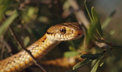 Obraz premium Garter snake on neutral background
