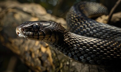 Obraz premium Rat snake on neutral background