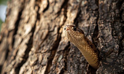 Fototapeta premium Snake climbing a tree