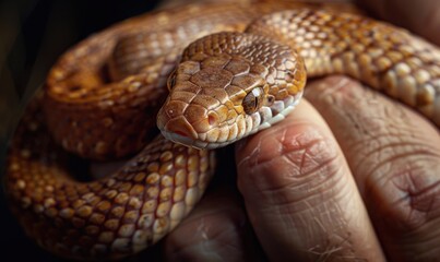 Obraz premium Snake coiled around wrist