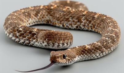 Obraz premium Western hognose snake on neutral background
