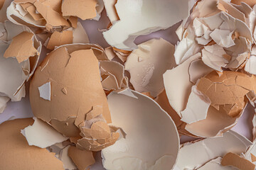 Broken Egg Shell, Cracked Eggshells, Broken Egg Shells on White Background 