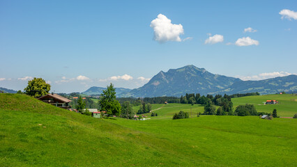 mountain landscape with mountains and clouds