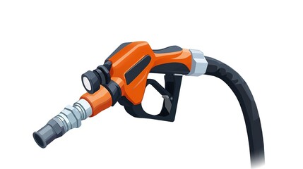 illustration of fuel nozzle with black hose - energy refueling concept