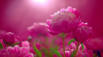 Obraz premium rose-hued sky with a central, brilliant light