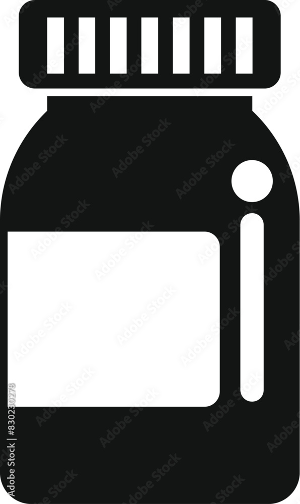 Canvas Prints Minimalist medicine bottle silhouette icon with blank label for pharmacy and healthcare branding and packaging design in vector graphic