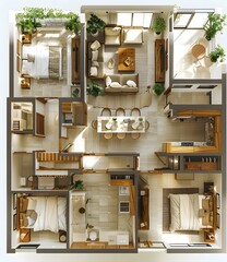 Floor plan of a luxury penthouse apartment