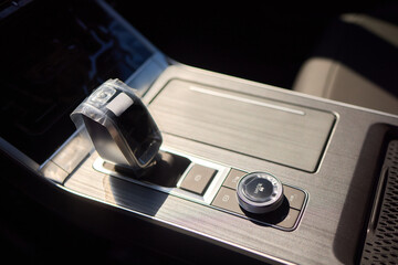 Macro shot of a car gear lever an essential auto part