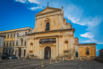 Church of Saint Salvatore, a beautiful church in Noto, Sicily, Italy. June 2023