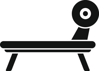 Simplistic black and white vector icon of a bench press, ideal for gymrelated designs