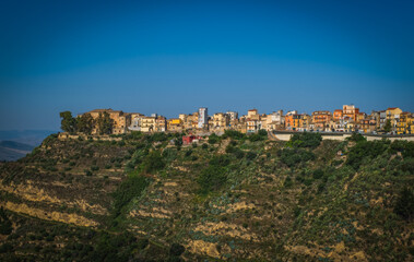 Homes on the slopes of Etna - Centuripe, Enna. June 2023