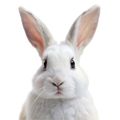 Obraz premium white rabbit portrait on transparent background