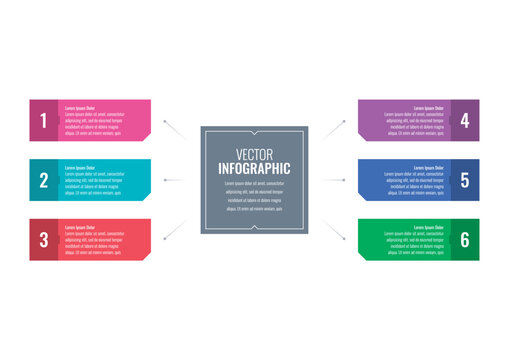 six options infographic template. Infographic template for business, industry, education, technology, science. Infographic template for annual report, book, magazine