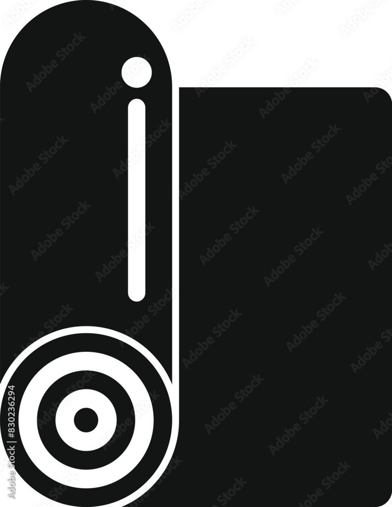 Poster simplified icon representing a camera with a lens and a protective case