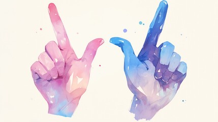 Watercolor style icon of a finger gesture