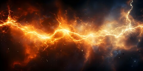 Creating a Realistic Abstract Background of Electric Lightning with Powerful Charge and Sparks. Concept Abstract Design, Electric Lightning, Powerful Charge, Sparks, Realistic Background