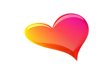 A vibrant, glossy heart with a gradient of yellow, orange, pink and red.