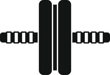 Simplistic icon depicting a pair of dumbbells, perfect for fitness and gym themes