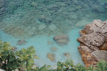 turquoise water and rocks in Croatia, Europe