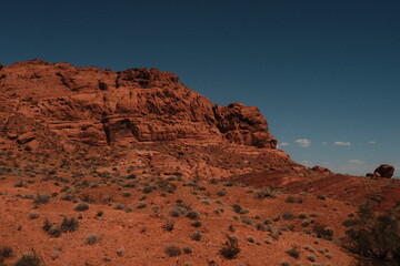 Red rock formations in Arizona, Utah USA, shoot with a vintage film camera