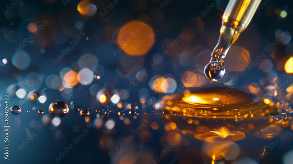 Poster a drop of liquid is falling into a pool of water, creating a beautiful