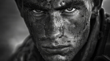 A man with a serious expression on his face