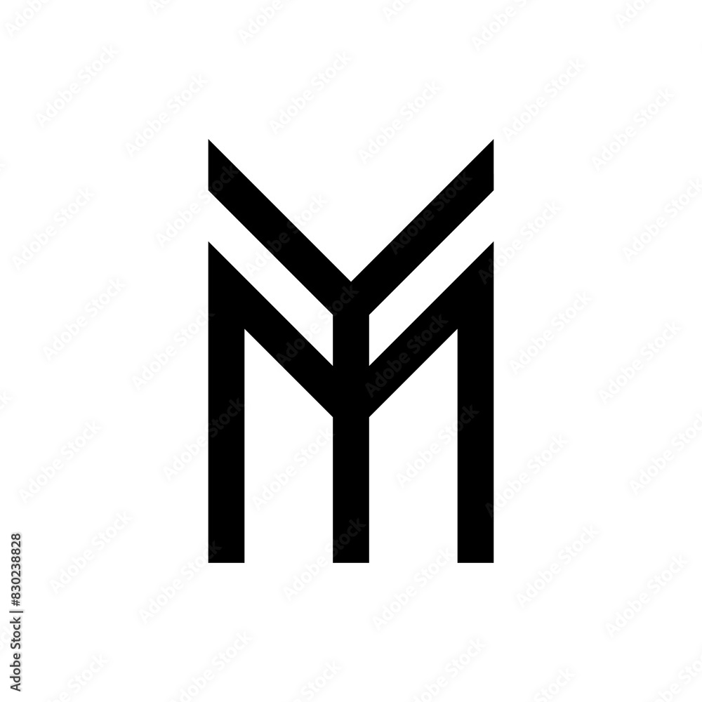 Wall mural my or ym letter logo vector 001