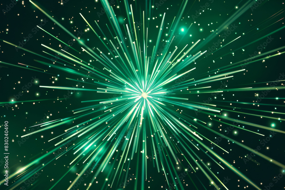 Wall mural A green starburst with a green background - Wall murals