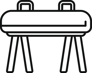 Fototapeta premium Black and white vector design of a gymnastics pommel horse, icon for sports equipment